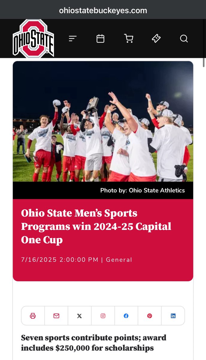 Buckeye_Nation's tweet image. Congratulations Buckeyes! Ohio State Menโs Sports win the Capital One Cup! Letโs go!!
#BuckeyeNation
