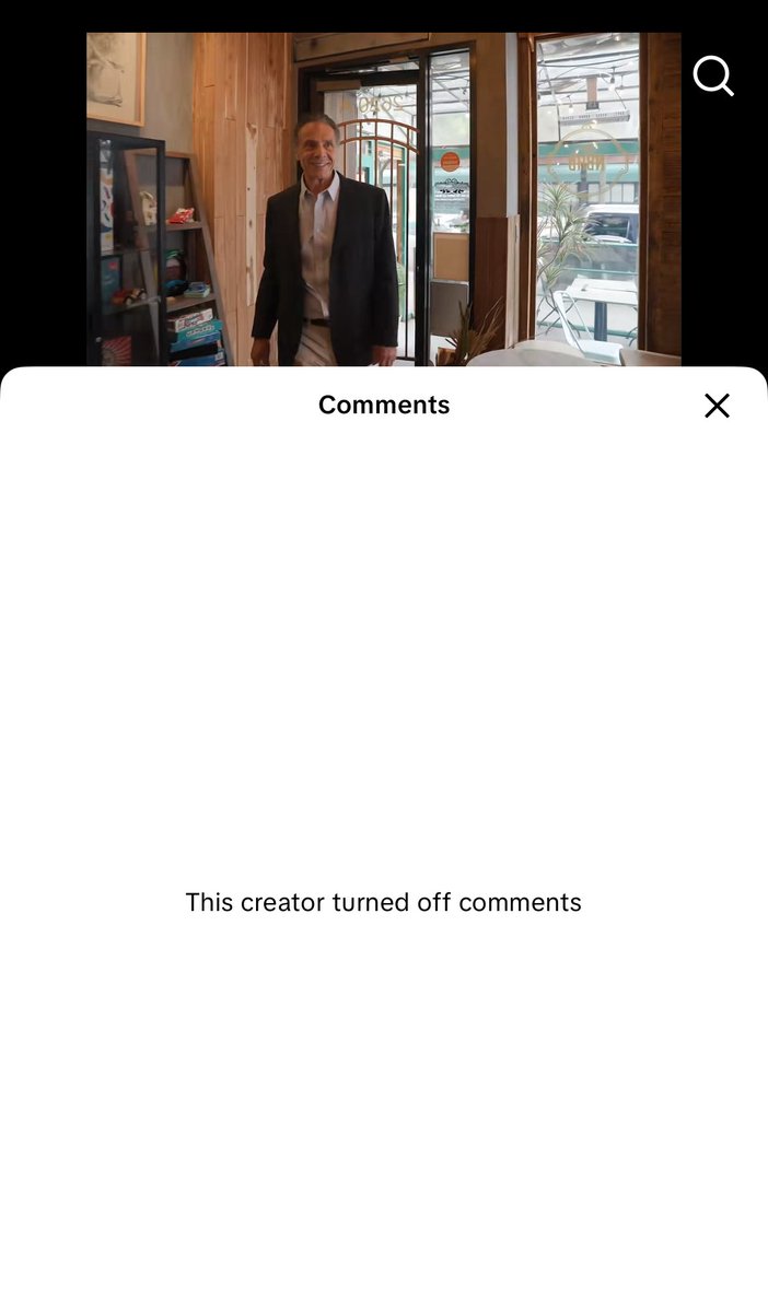 me: surely this tik tok with only 83 likes in 9 hours isn’t from cuomo’s official account, let’s check the comments 

also me: oh