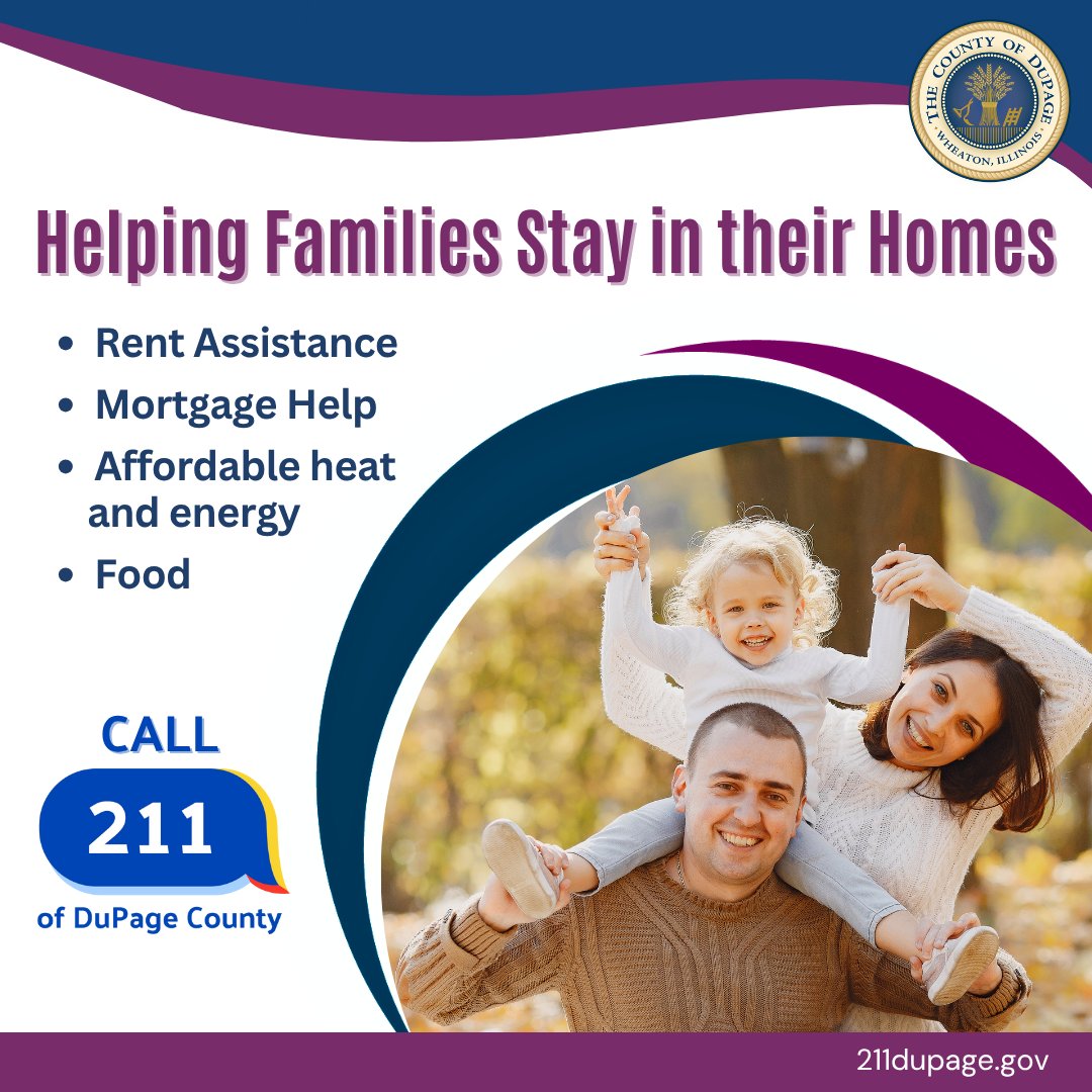 DuPageCountyCS's tweet image. Need help staying in your home🏠? Call 211📱 to be connected with housing assistance programs near you. Or text your ZIP code to TXT211 or 898211.

#Information&amp;amp;referral #211dupage #Team211 #RentalAssistance
