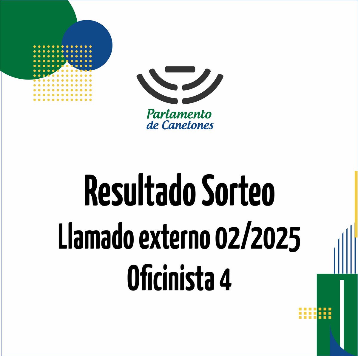 ♦️Resultado sorteo
Se realizó el sorteo entre los postulantes al llamado externo para Oficinista 4 de la Junta Departamental Canelones.

➕info: youtube.com/watch?v=hohsgs…
