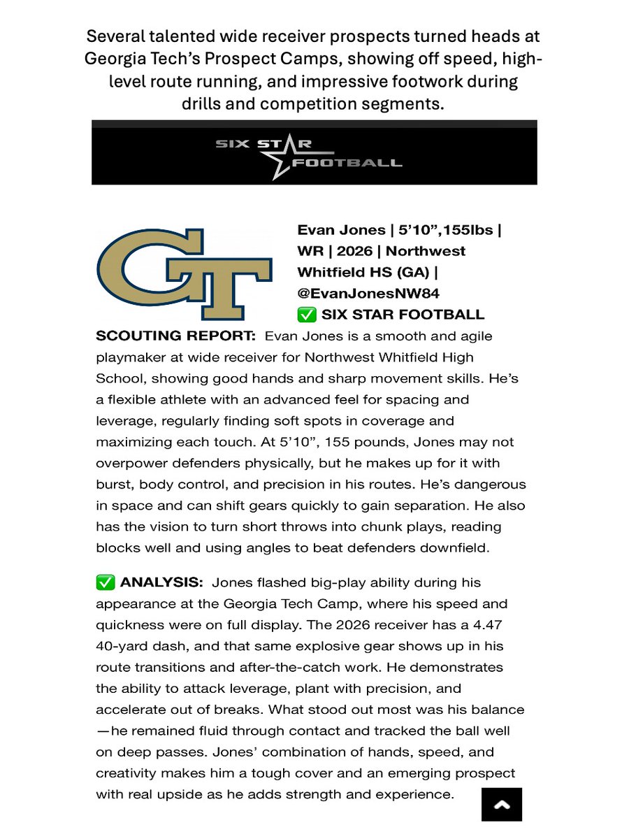 Evan Jones (@evanjonesnw84) on Twitter photo Thank you <a href="/sixstarfootball/">Six Star Football | PLUS+</a> for the write up!
<a href="/NW_Bruins/">Northwest Bruin Football</a> , <a href="/nwbruincoach/">Josh Robinson</a> , <a href="/coachsamsFB/">Levi Sams</a> ,
<a href="/NwGaFootball/">NwGa Football</a> , <a href="/RecruitGeorgia/">Recruit Georgia</a> , <a href="/PrepRedzoneGA/">Prep Redzone Georgia</a> ,
<a href="/NEGARecruits/">Northeast Georgia Recruits</a> , <a href="/SoutheastElite_/">Southeast Elite Prospects</a> , <a href="/247recruiting/">247Sports Recruiting</a> , <a href="/ChadSimmons_/">ChadSimmons</a> , <a href="/Coach_Sprad/">Ricky Spradling</a> , <a href="/jwindon35/">Joe Windon</a> , <a href="/CoachTMcKnight/">Trent McKnight</a> , <a href="/CoachMikeBobo/">Coach Mike Bobo</a> , Thank you <a href="/sixstarfootball/">Six Star Football | PLUS+</a> for the write up!
<a href="/NW_Bruins/">Northwest Bruin Football</a> , <a href="/nwbruincoach/">Josh Robinson</a> , <a href="/coachsamsFB/">Levi Sams</a> ,
<a href="/NwGaFootball/">NwGa Football</a> , <a href="/RecruitGeorgia/">Recruit Georgia</a> , <a href="/PrepRedzoneGA/">Prep Redzone Georgia</a> ,
<a href="/NEGARecruits/">Northeast Georgia Recruits</a> , <a href="/SoutheastElite_/">Southeast Elite Prospects</a> , <a href="/247recruiting/">247Sports Recruiting</a> , <a href="/ChadSimmons_/">ChadSimmons</a> , <a href="/Coach_Sprad/">Ricky Spradling</a> , <a href="/jwindon35/">Joe Windon</a> , <a href="/CoachTMcKnight/">Trent McKnight</a> , <a href="/CoachMikeBobo/">Coach Mike Bobo</a> ,