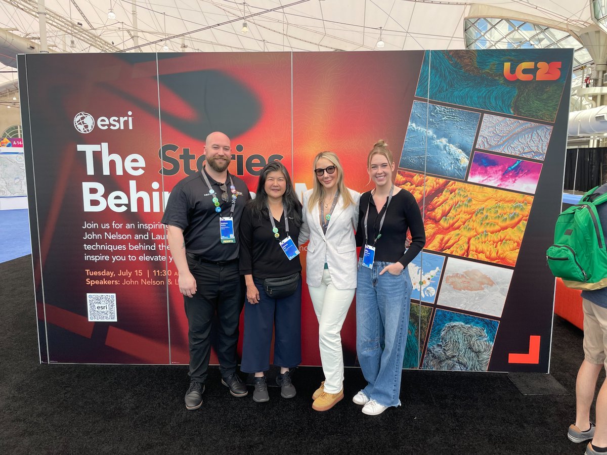 ArcGISStoryMaps's tweet image. It's been a special day for the #StoryMaps team @EsriUC.
We had the honor of presenting several 2024 ArcGIS StoryMaps Competition winners with their awards in person.
Thank you for following their journey with us. Read the stories: ow.ly/VhaV50WqSvO
#EsriUC2025