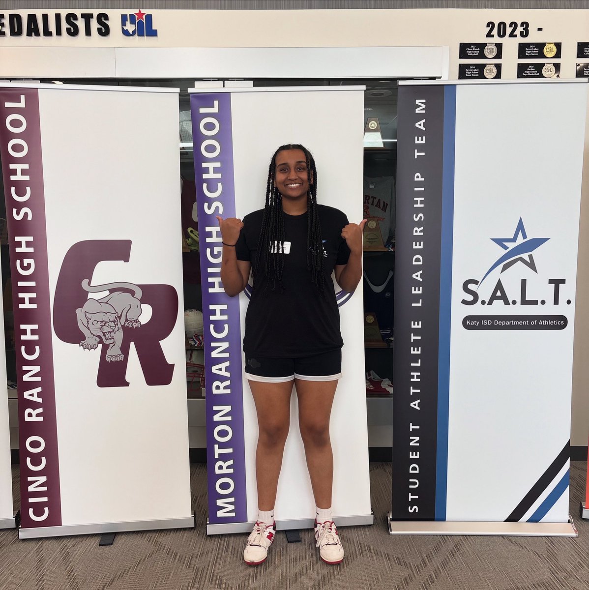 CincoGirlsHoops (@cincogirlshoops) on Twitter photo Senior Meron Legesse represented the Lady Cougars & attended the KISD S.A.L.T. Conference. We are excited for her to share what she’s learned with the team next season! THANK YOU!
🫡
🏀
🌟
#leadership #conference #growth #future #katyisd
<a href="/CincoAthletics/">CRHS Athletic Booster Club</a> <a href="/ChrisDudley40/">Coach Dudley</a> <a href="/kaye1332/">Dr. Kaye Williams</a> Senior Meron Legesse represented the Lady Cougars & attended the KISD S.A.L.T. Conference. We are excited for her to share what she’s learned with the team next season! THANK YOU!
🫡
🏀
🌟
#leadership #conference #growth #future #katyisd
<a href="/CincoAthletics/">CRHS Athletic Booster Club</a> <a href="/ChrisDudley40/">Coach Dudley</a> <a href="/kaye1332/">Dr. Kaye Williams</a>