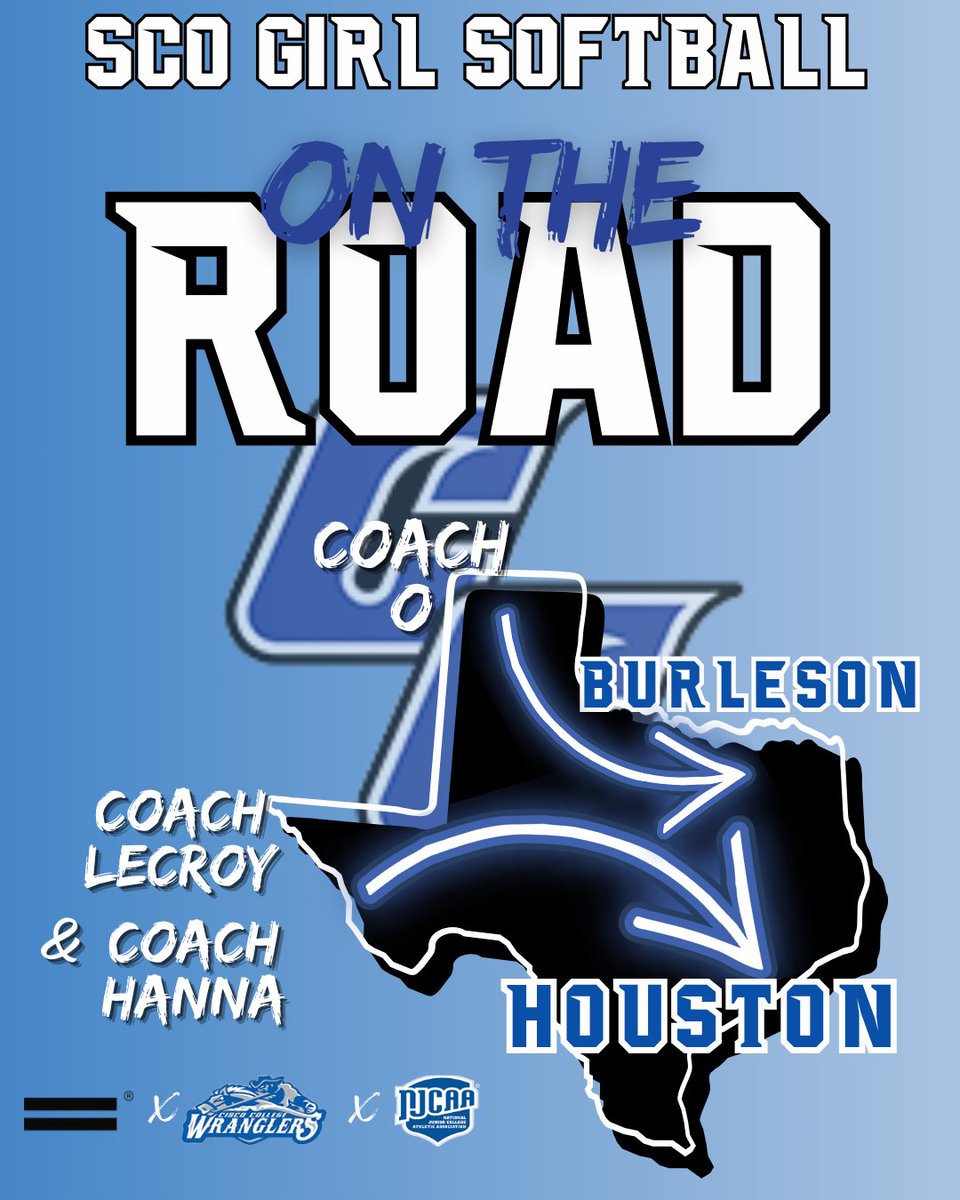 Cisco College Softball (@ciscocollegesb) on Twitter photo Another weekend on the Road looking for Future #ScoGirls
<a href="/TheCoachLeCroy/">The Coach LeCroy🥎</a> & <a href="/CoachAHanna/">Coach Hanna</a> are heading down to the Space City!
<a href="/CoachOCisco/">CoachOCisco</a> will be in Burleson
DM us your schedules!
#ScoGirlSB #PoweredByWarstic
<a href="/warstic/">Warstic</a> Another weekend on the Road looking for Future #ScoGirls
<a href="/TheCoachLeCroy/">The Coach LeCroy🥎</a> & <a href="/CoachAHanna/">Coach Hanna</a> are heading down to the Space City!
<a href="/CoachOCisco/">CoachOCisco</a> will be in Burleson
DM us your schedules!
#ScoGirlSB #PoweredByWarstic
<a href="/warstic/">Warstic</a>