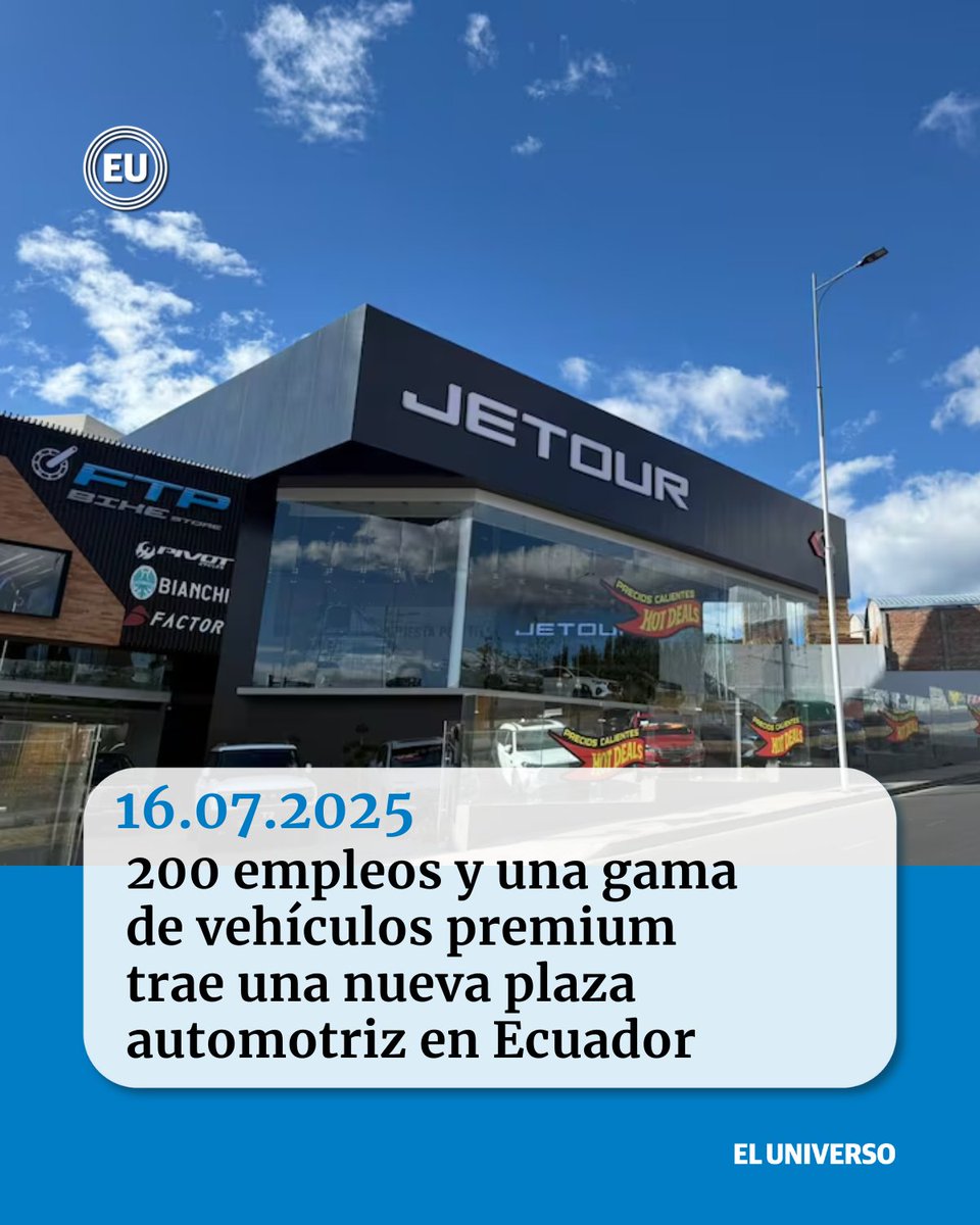 eluniversocom's tweet image. 200 #empleos y una gama de #vehículos premium trae una nueva plaza automotriz en Ecuador ow.ly/3sMQ50WqSLH