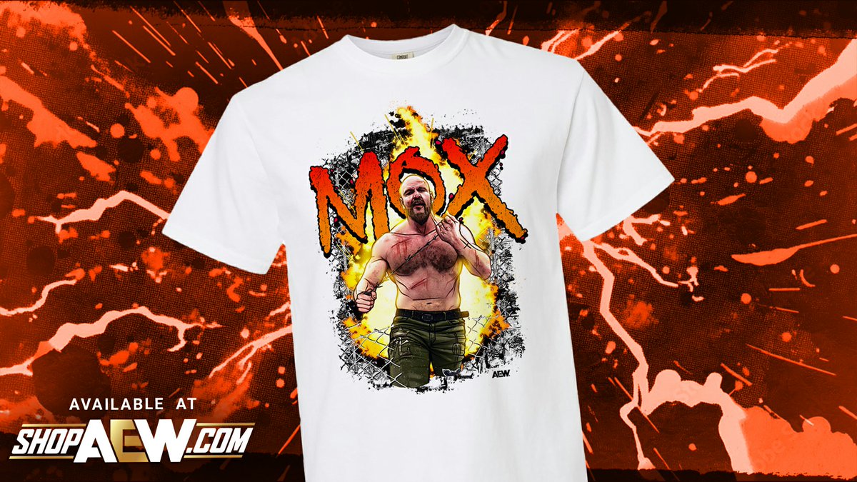 ShopAEW's tweet image. ⛓️🩸🔥 Bring the violence, and get this new @JonMoxley Graphic Series tee right now at ShopAEW.com!