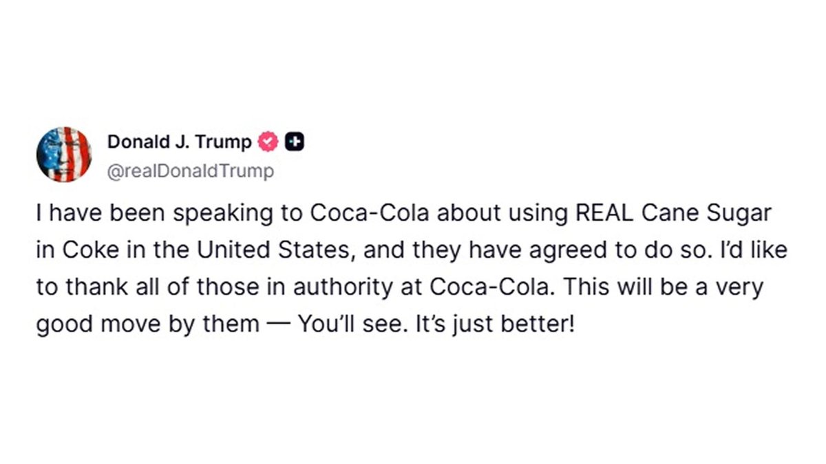 factpostnews's tweet photo. What Trump did today:

- Forgot he appointed Fed Chair Powell during his first term
- Yelled at a reporter to be quiet
- Said he can't appoint special counsel to investigate Epstein because he has "nothing to do with that"
- Prioritized changing the type of sugar in Coca Cola https://t.co/14G9wmli6M
