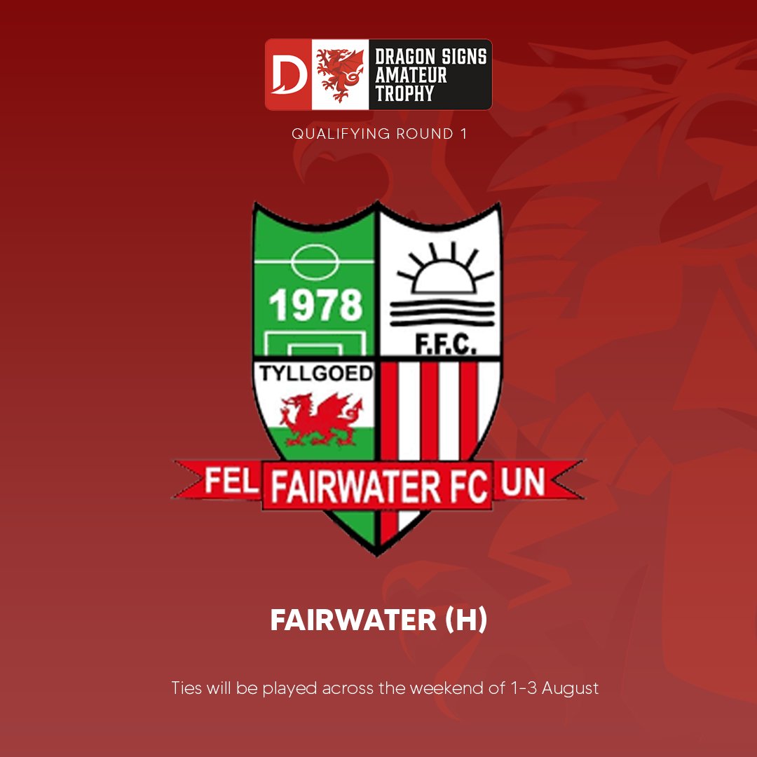 🏆 𝐃𝐫𝐚𝐠𝐨𝐧 𝐒𝐢𝐠𝐧𝐬 𝐅𝐀𝐖 𝐀𝐦𝐚𝐭𝐞𝐮𝐫 𝐓𝐫𝐨𝐩𝐡𝐲 𝐐𝐑𝟏

We have drawn <a href="/WaterFC/">Fairwater FC</a> in the first qualifying round of the Dragon Signs FAW Amateur Trophy.

We look forward to hosting Fairwater and detailed match information will be announced soon.

#UpTheClun
