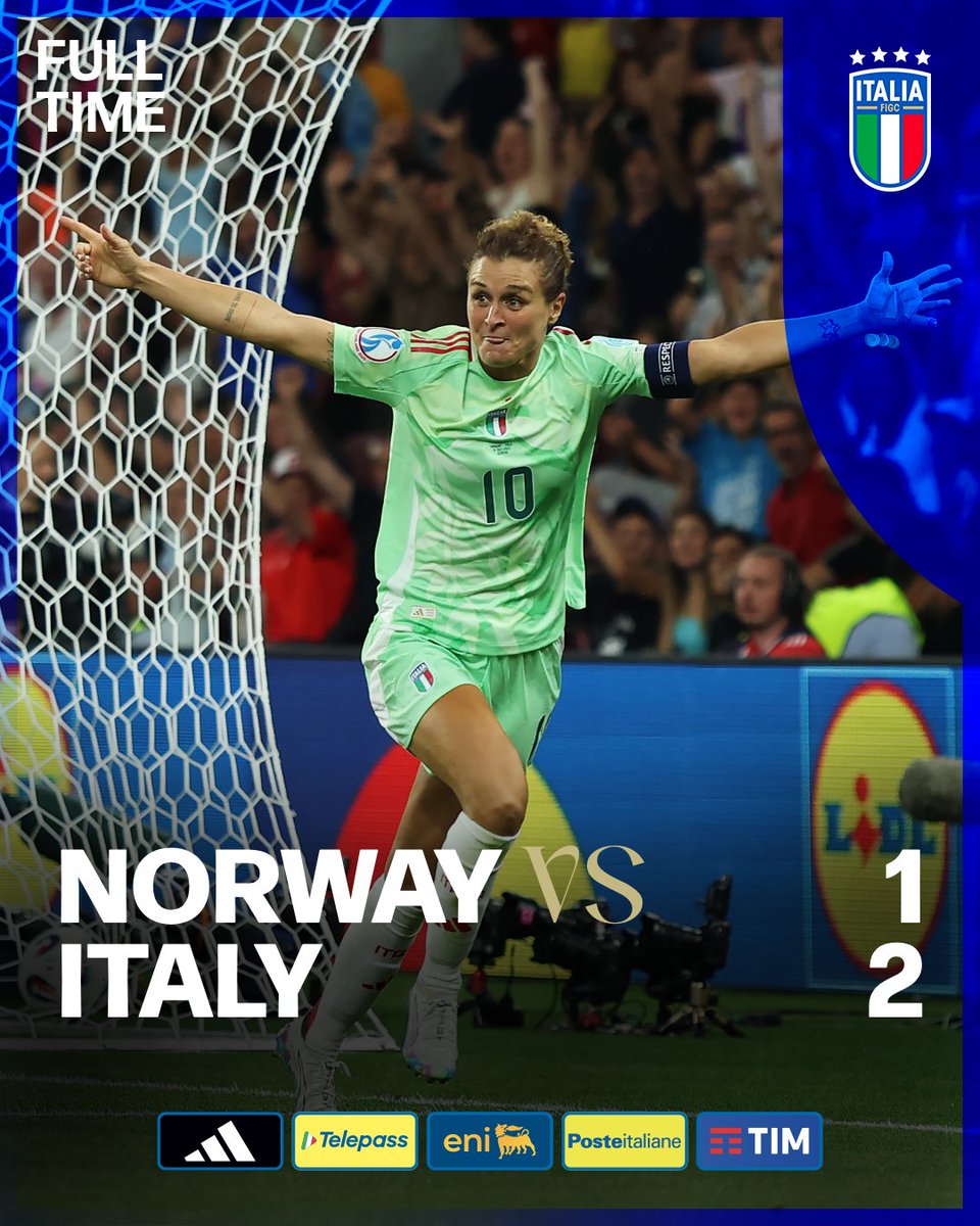 We are in the #WEURO2025 semi-finals 💙💙💙

#Azzurre #LeAzzurreSiamoNoi