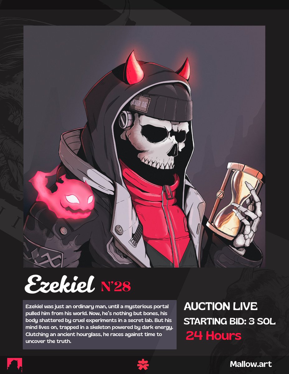 AUCTION LIVE 🟥⬛️
Ezekiel on <a href="/mallowdotart/">mallow</a>
Starting Bid: 3 SOL // 24 Hours   
Link Below