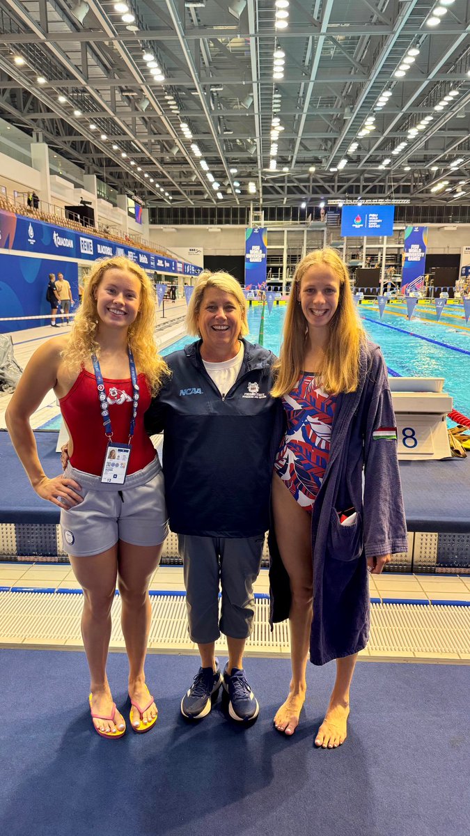 FresnoStateSwim's tweet image. It all starts 𝙩𝙤𝙢𝙤𝙧𝙧𝙤𝙬 🌏
Aliz Kalmar and Jenna Pulkkinen make their return to the pool representing their home countries at the FISU World University Games in Berlin!