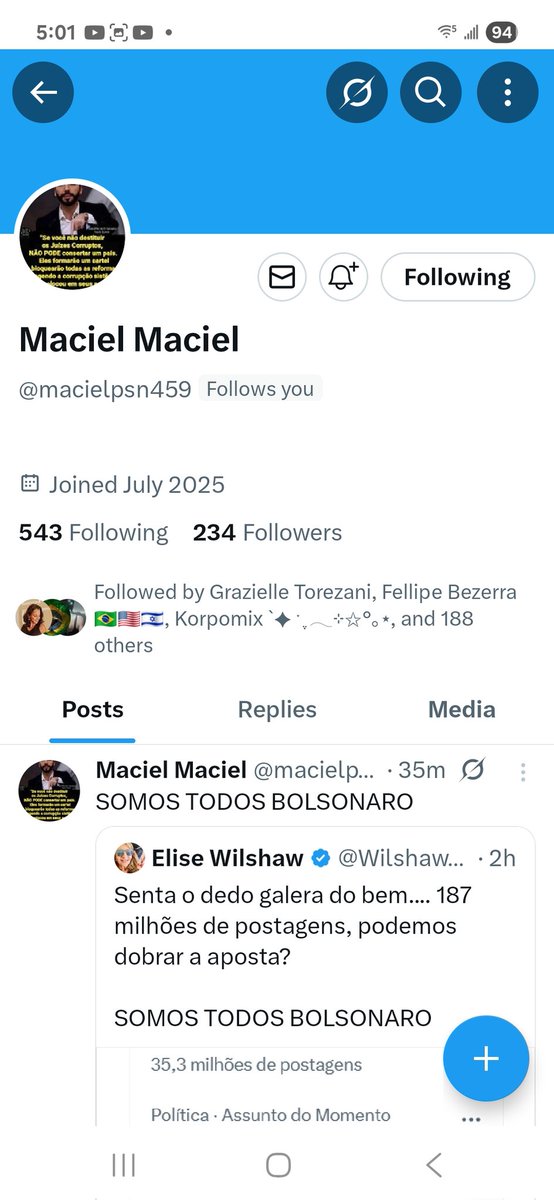 Cleide Bernardo (@cleidebernardo5) on Twitter photo 🚨 Meus queridos patriotas indico o Maciel <a href="/macielpsn459/">Maciel Maciel</a> vamos dar uma força.
Espero que seja recíproco 🙏
Sigam, curtem, comente e compartilha para termos mais alcance 🙏
🇧🇷 Direita segue Direita 🇧🇷 🚨 Meus queridos patriotas indico o Maciel <a href="/macielpsn459/">Maciel Maciel</a> vamos dar uma força.
Espero que seja recíproco 🙏
Sigam, curtem, comente e compartilha para termos mais alcance 🙏
🇧🇷 Direita segue Direita 🇧🇷