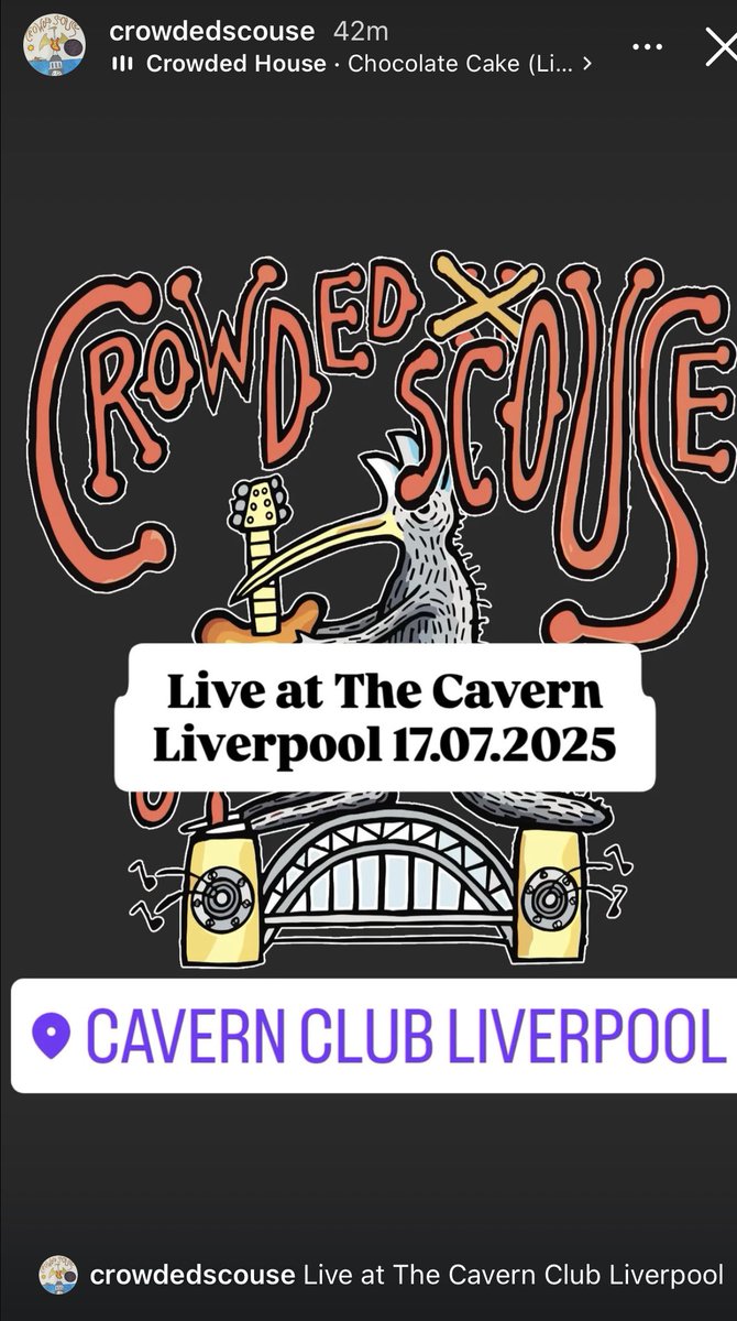<a href="/CrowdedScouse/">Crowded Scouse</a> Live <a href="/cavernliverpool/">The Cavern Club</a> tomorrow 17th July
