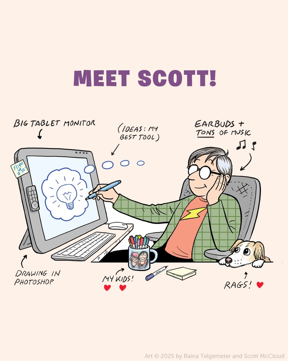 GraphixBooks's tweet image. Meet the masterminds behind The Cartoonists Club @goraina and @scottmccloud. This dynamic team will get your kid reading, laughing, and creating. kids.scholastic.com/kid/books/book…