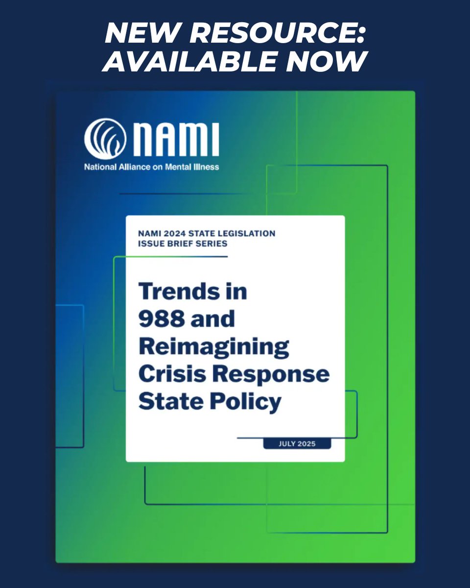 NAMICommunicate's tweet image. Happy 3rd Anniversary, @988Lifeline! Since launching, 988 has helped millions reach trained crisis counselors—but there is more work to do.
See how state policymakers are working to reimagine our mental health crisis response system in our new brief: Trends in 988 and Reimagine…