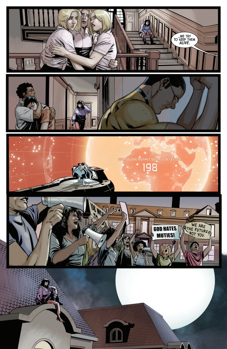 EmmaFrostNews's tweet image. 💎 | A FESTA ACABOU HÁ DUAS HORAS...
Emma Frost apareceu brevemente em 'Giant-Size House of M #1'. Depois do tão famigerado "No More Mutants", Kamala presencia o caos que essas três palavrinhas causaram no Instituto Xavier. É aquela velha história que todo mundo conhece.