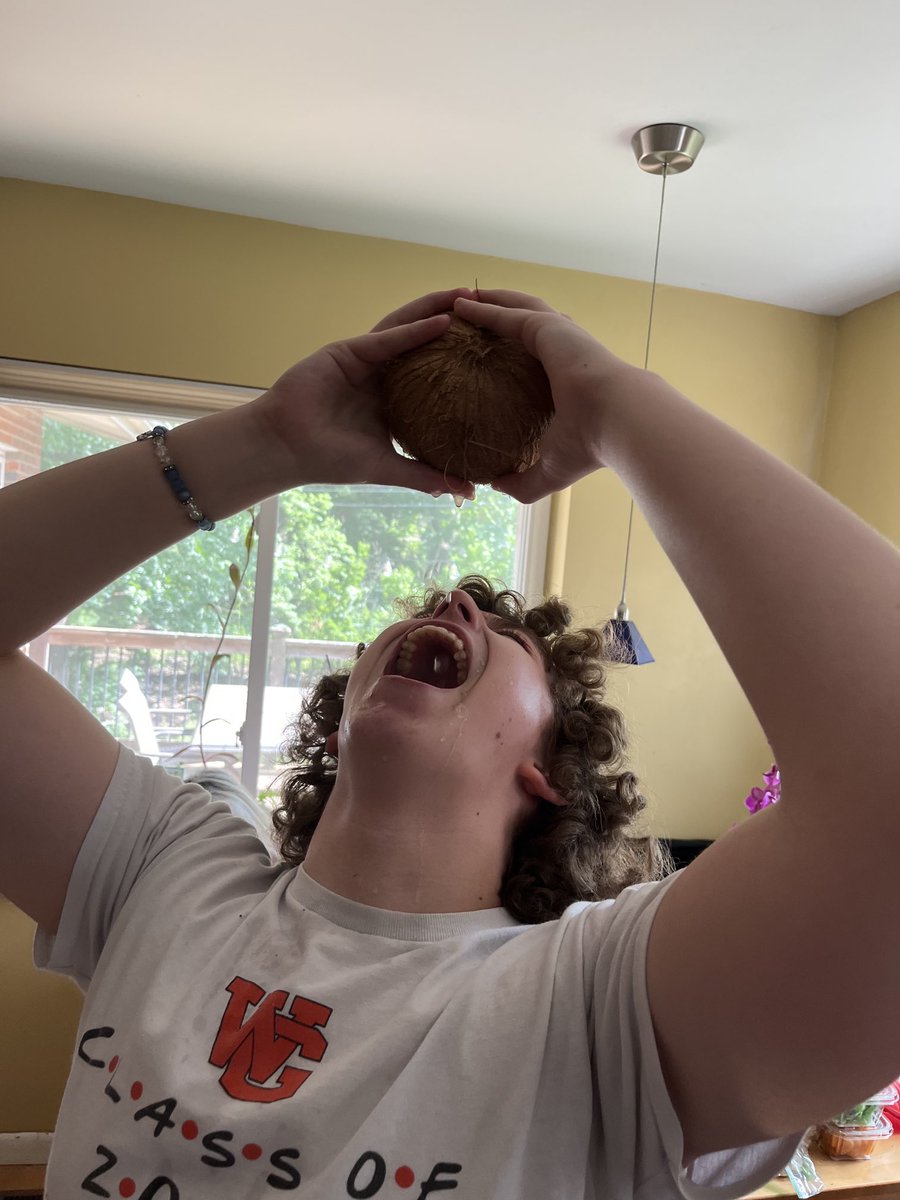 Momma Bubbros (@aryastark1978) on Twitter photo Someone is getting ready for college, drinking coconut water straight from the coconut, spilling it all over himself - I’m getting worried! <a href="/Bubbros_Ness/">SM | BLZE | Bubbros</a> Someone is getting ready for college, drinking coconut water straight from the coconut, spilling it all over himself - I’m getting worried! <a href="/Bubbros_Ness/">SM | BLZE | Bubbros</a>