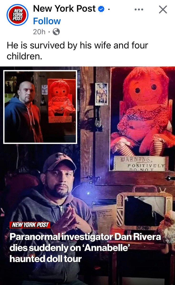 RayYanek's tweet image. Just gonna leave this here... poor guy had a wife and 4 kids.

#hauntings #ghosts #paranormal #ghosthunting #amwriting #writers #writing #writingcommunity #YALit #horror #YAfiction #YAhorror #YACommunity #YAwriting