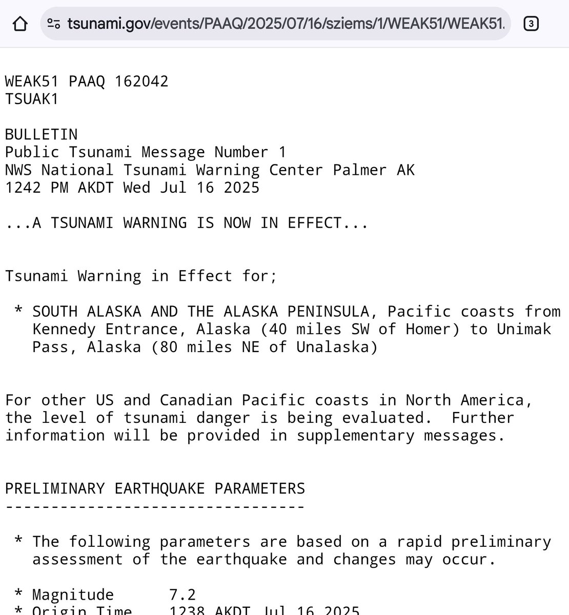 Tsunami warning now in effect for west coast of North america.

Click here to read the details
tsunami.gov/events/PAAQ/20…