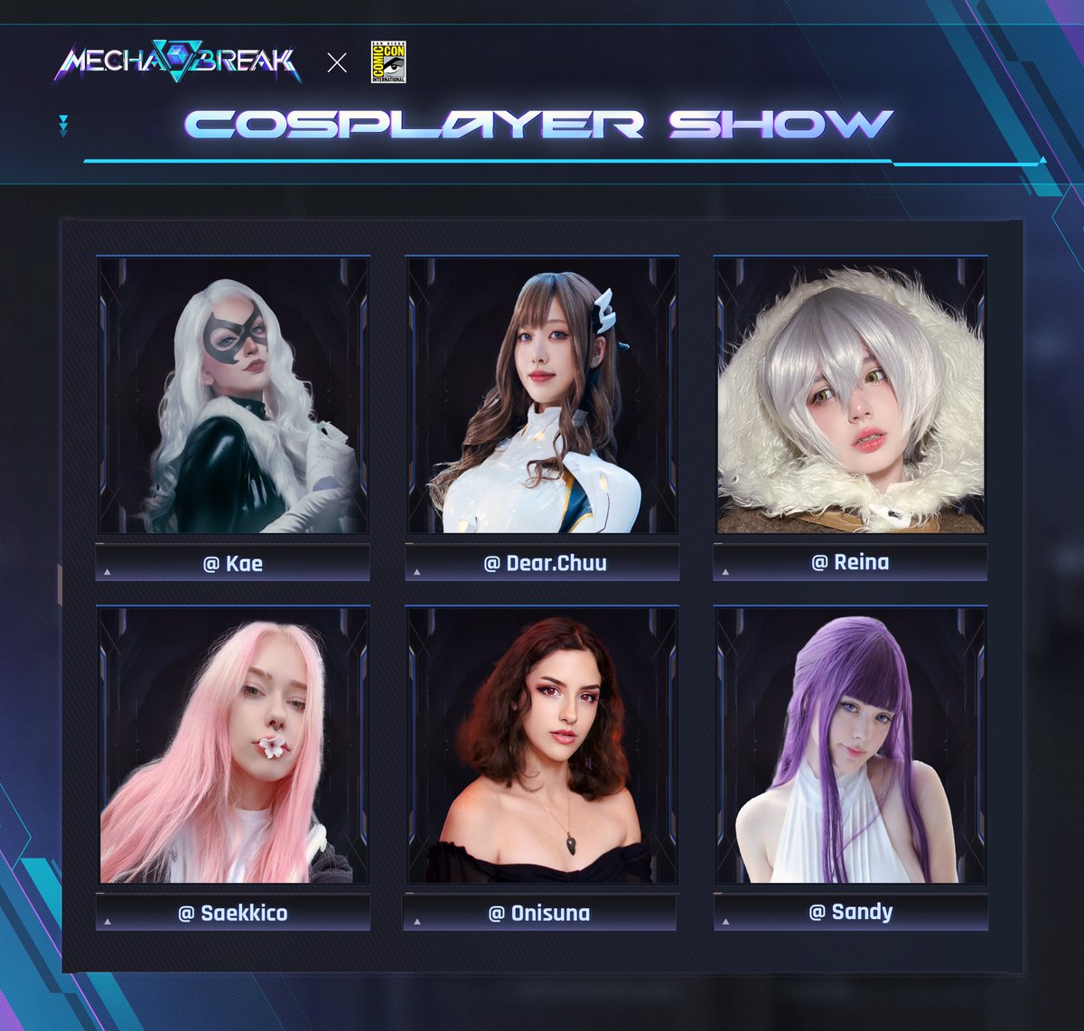 MechaBREAK's tweet image. Meet our 6 Mecha BREAK ACE Pilots at #SDCC
Experience LIVE cockpit exits and challenges! Snap photos with our guest pilots.
🎮 RT TO WIN! Retweet → 3 winners score GameSir G7 Pro Tri-Mode controllers! (Sponsored by @mygamesir) ends 7/23!
📷 Booth 140 | July 24-27
↓…