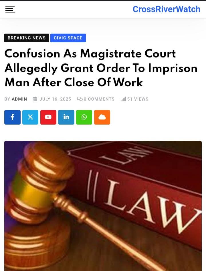 ...prayed the court to remand the defendant pending the advise of the Attorney General of the State.

Read more @ 👇
crossriverwatch.com/2025/07/confus…