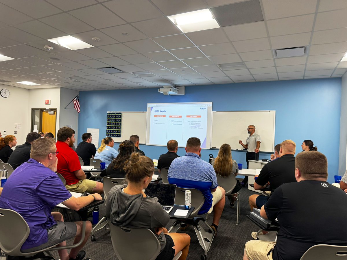 First meeting of the new school year! The team in Iowa spent the morning connecting and preparing. We even celebrated a birthday and a few anniversaries. What a great group of #athletictrainers! #RAFT