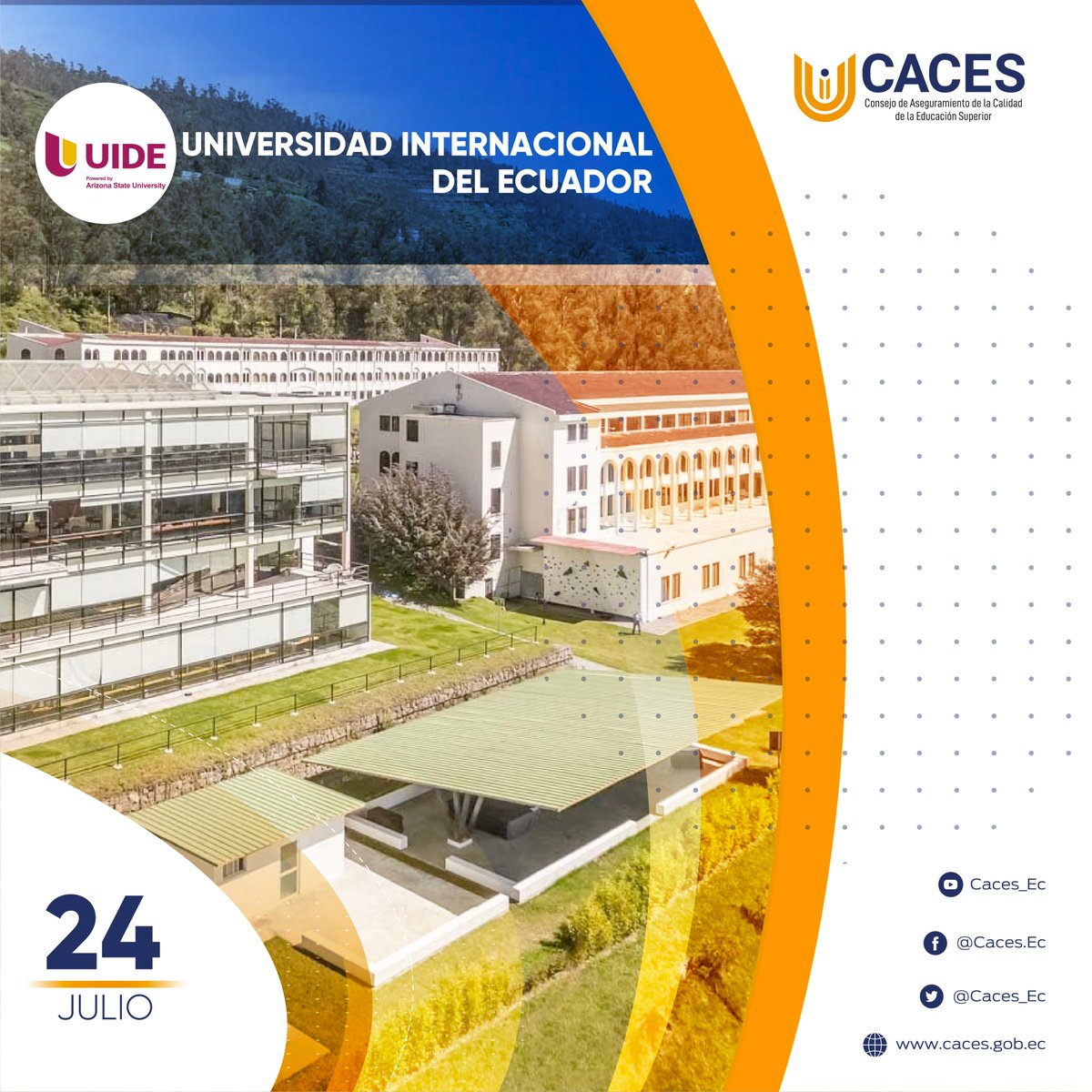 Caces_Ec's tweet image. 🔔Saludamos a la @UIDE en su aniversario de vida institucional educativa.
Auguramos que sigan cultivando más éxitos en su formación académica en beneficio de nuestro país.