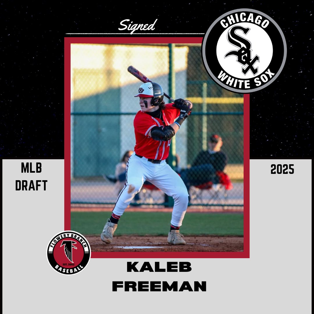 Branch_Baseball's tweet image. Congratulations to former Falcon @KalebFreeman5 on being selected 466th overall in the 2025 @MLBDraft by the @whitesox