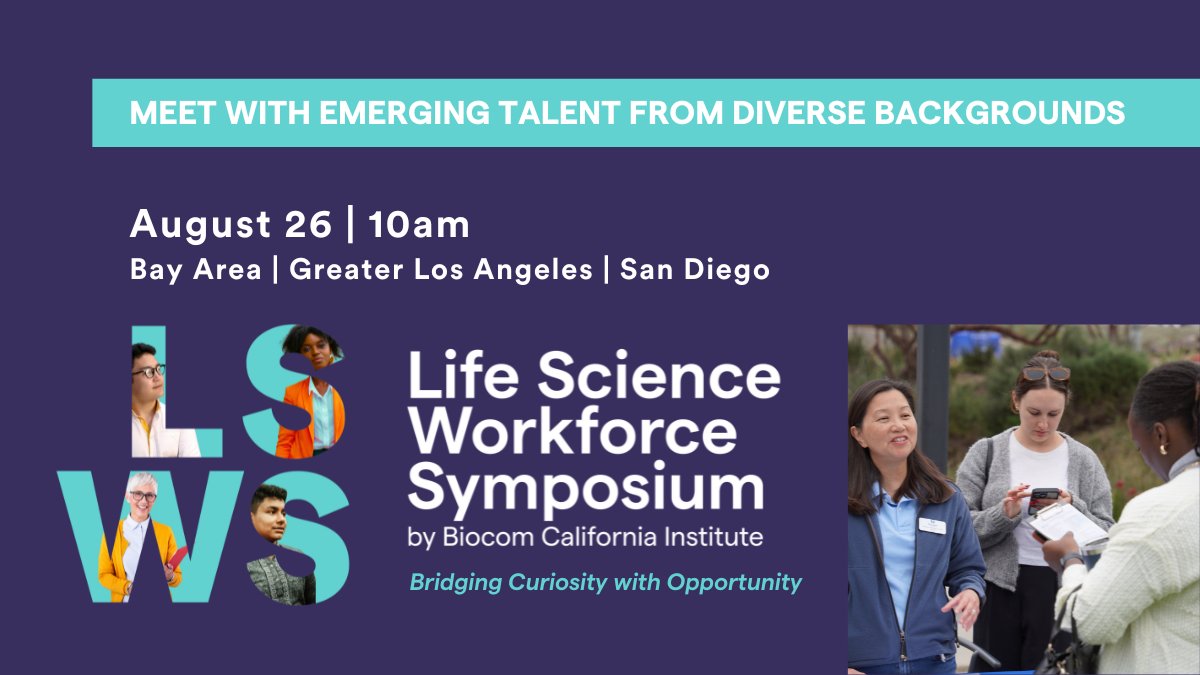 BiocomCA's tweet image. Building tomorrow’s workforce starts with stronger connections today. Join @BiocomInstitute's Life Science Workforce Symposium featuring a networking lunch to spark relationships that lead to job placements and inclusive talent pipelines. Register: bit.ly/4kIJbGb