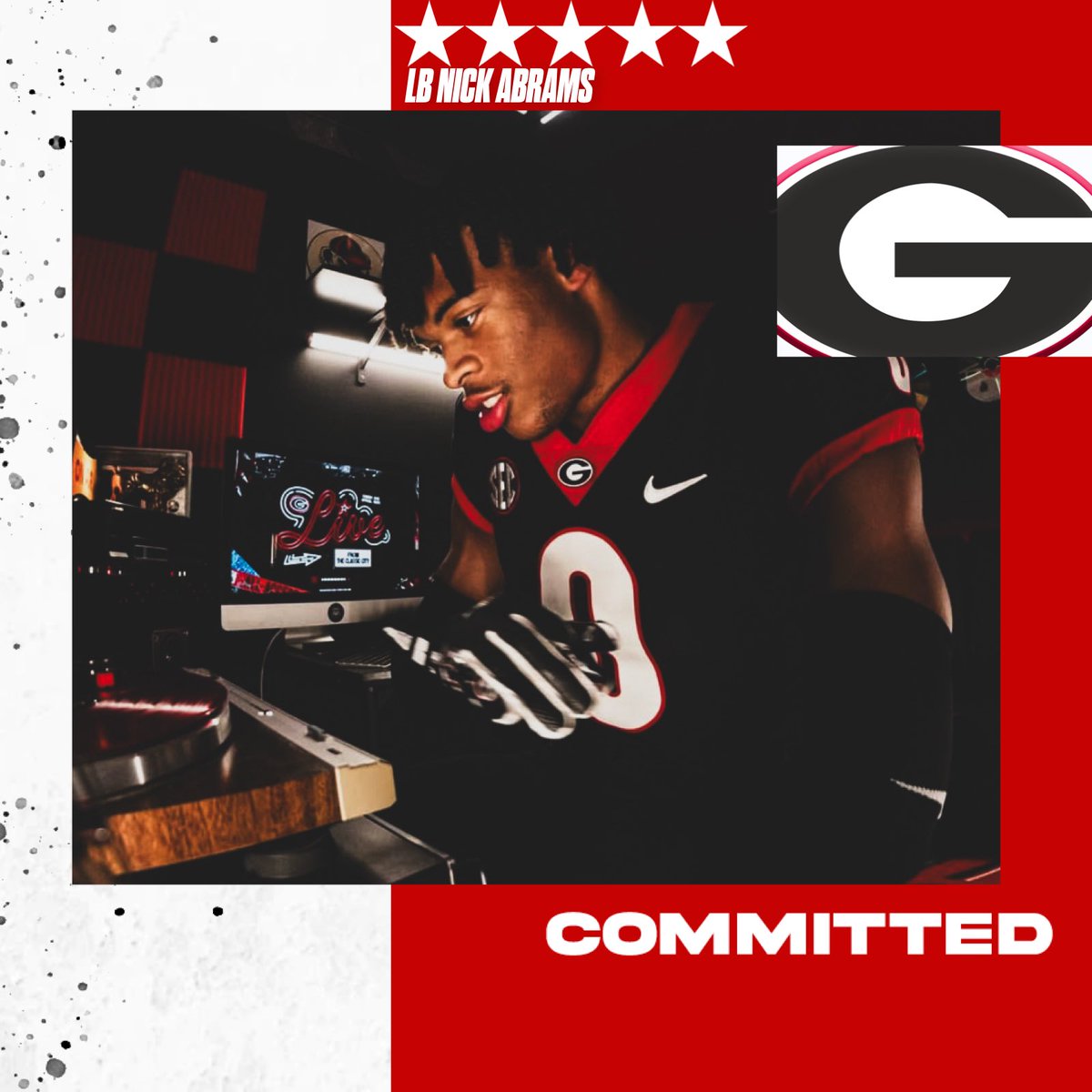 DawggRecruiting's tweet image. DAWG! 4-star LB Nick Abrams has just committed to #Georgia. 🐶

The 6-2, 220 lbs LB from Owings Mill, Maryland chose the Dawgs over Alabama, Michigan, and Oregon. 👀

Green will join the Dawg’s 2026 class as the 20th best commitment.