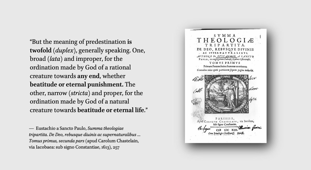 EdwinNunez1646's tweet image. Finally getting back to working on my video concerning “double predestination” among Catholic scholastics. This comment will serve as a helpful, basic definition of what’s being said when using the terminology (if one wishes to use it).
“Est autem praedestinationis acceptio…