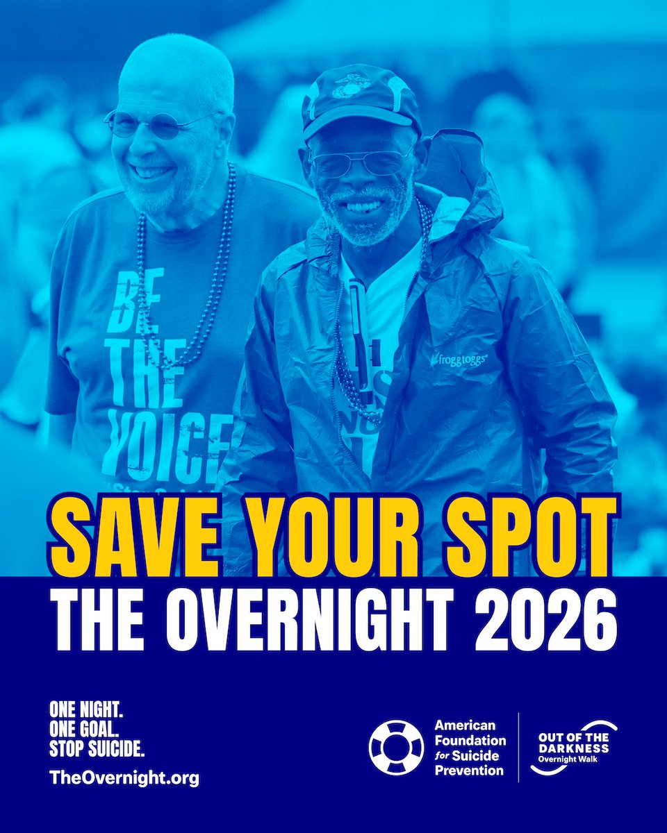 OvernightWalk's tweet image. Save Your Spot for the 2026 Overnight Walk to be the first to know next year's date and location! TheOvernight.org/SaveASpot