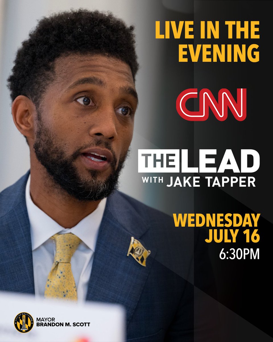 MayorBMScott's tweet image. Tonight, I’ll be live on @CNN talking about the work being done to tackle Baltimore's opioid crisis head-on and the progress we’re seeing in driving down violence across the city. Tune in.
