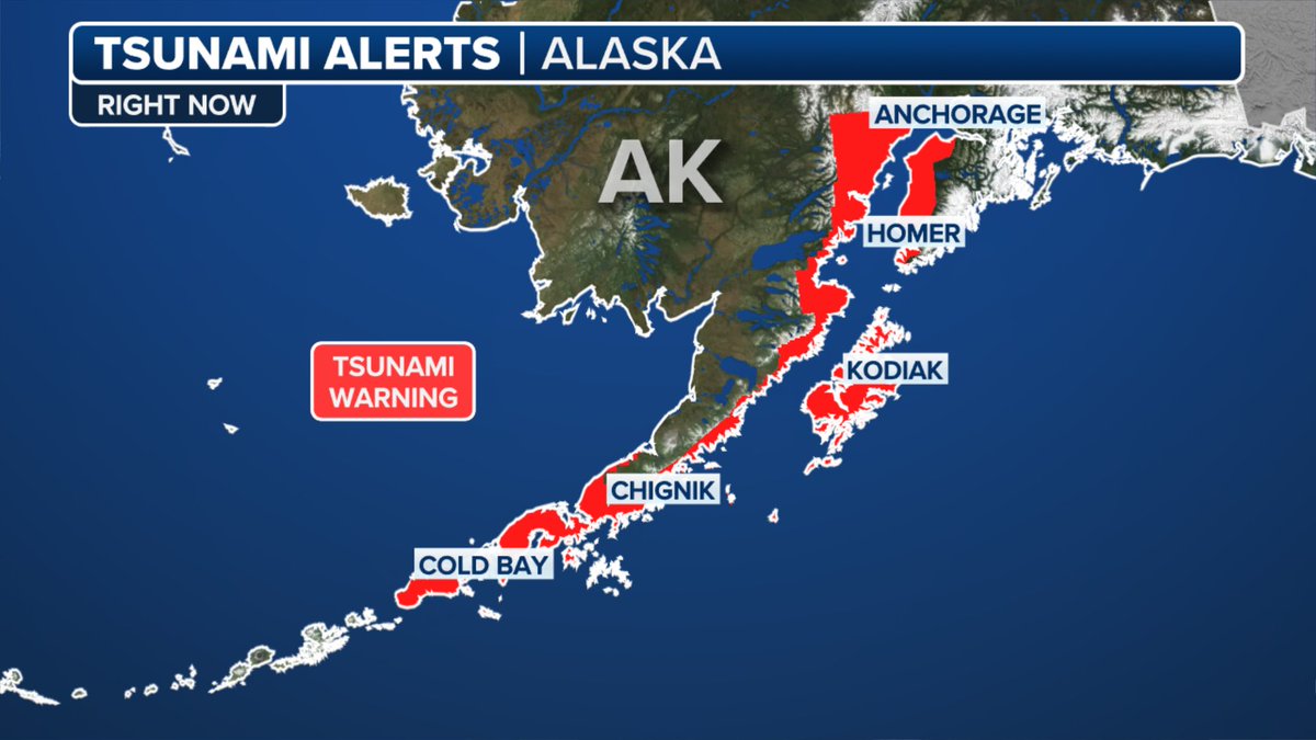 BREAKING: A Tsunami Warning has been issued for much of the Alaskan Coastline, including Kodiak and Homer, after a Magnitude 7.3 Earthquake was recorded off Sand Point, Alaska.