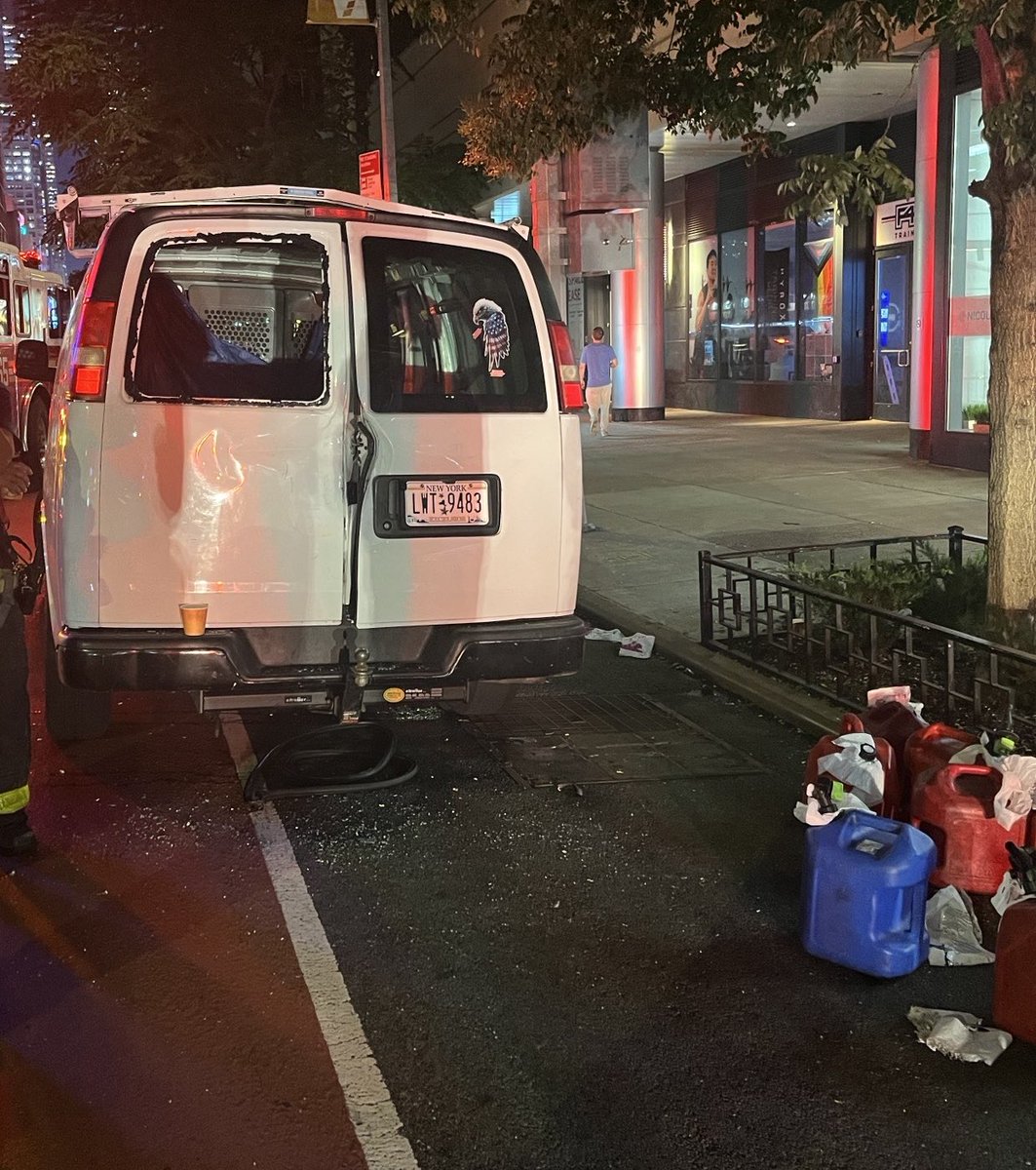 FDNY's tweet image. On Tuesday night, the NYPD was responding to a vehicle collision involving a white minivan on 42nd Street and 10th Avenue. The driver of the van attempted to dispose of his keys, claiming he could not open the van. Officers requested FDNY assistance after noticing a strong smell…