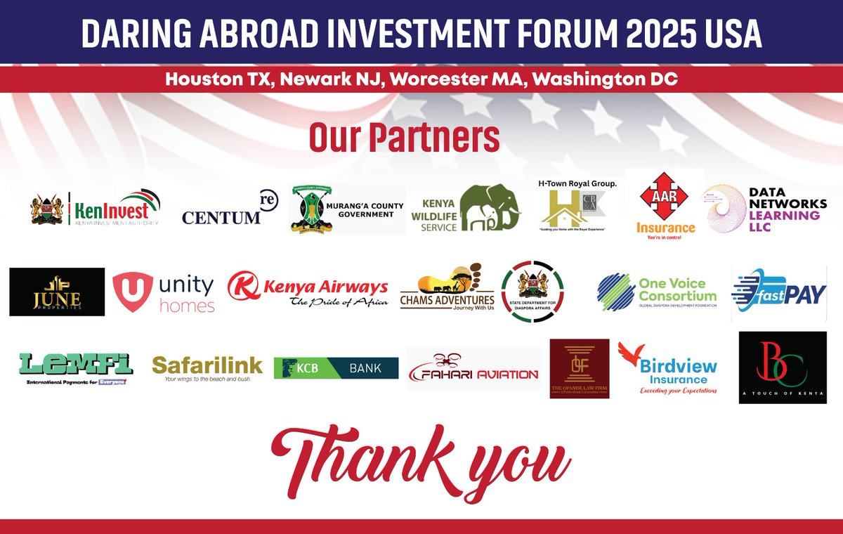 AlexChamwada OGW, MBS (@alexchamwada) on Twitter photo Wow! And the partnerships are really growing. Thank you! <a href="/Diaspora_KE/">State Department for Diaspora Affairs | Kenya</a> <a href="/CentumRE/">Centum Real Estate</a> <a href="/AAR_Insurance/">AAR Insurance</a> <a href="/UnityHomesKenya/">Unity Homes</a> <a href="/KWSKenya/">Kenya Wildlife Service</a> <a href="/KenyaAirways/">Kenya Airways</a> <a href="/Flysafarilink/">Safarilink Aviation Limited</a> <a href="/FahariAviation/">Fahari Aviation</a> <a href="/KCBInKenya/">KCB Kenya</a> <a href="/KenInvest/">Kenya Investment Authority (KenInvest)</a> <a href="/ChamsMedia/">Chams Media</a> <a href="/ChamsAdventures/">Chams Adventures</a> <a href="/ChamsLodwar/">Chams Media Lodwar</a> <a href="/RickOkinda/">Rick Okinda</a> <a href="/MTsimangi/">Michael Tsimangi</a> <a href="/edmutumba/">Edmutumba</a> Wow! And the partnerships are really growing. Thank you! <a href="/Diaspora_KE/">State Department for Diaspora Affairs | Kenya</a> <a href="/CentumRE/">Centum Real Estate</a> <a href="/AAR_Insurance/">AAR Insurance</a> <a href="/UnityHomesKenya/">Unity Homes</a> <a href="/KWSKenya/">Kenya Wildlife Service</a> <a href="/KenyaAirways/">Kenya Airways</a> <a href="/Flysafarilink/">Safarilink Aviation Limited</a> <a href="/FahariAviation/">Fahari Aviation</a> <a href="/KCBInKenya/">KCB Kenya</a> <a href="/KenInvest/">Kenya Investment Authority (KenInvest)</a> <a href="/ChamsMedia/">Chams Media</a> <a href="/ChamsAdventures/">Chams Adventures</a> <a href="/ChamsLodwar/">Chams Media Lodwar</a> <a href="/RickOkinda/">Rick Okinda</a> <a href="/MTsimangi/">Michael Tsimangi</a> <a href="/edmutumba/">Edmutumba</a>