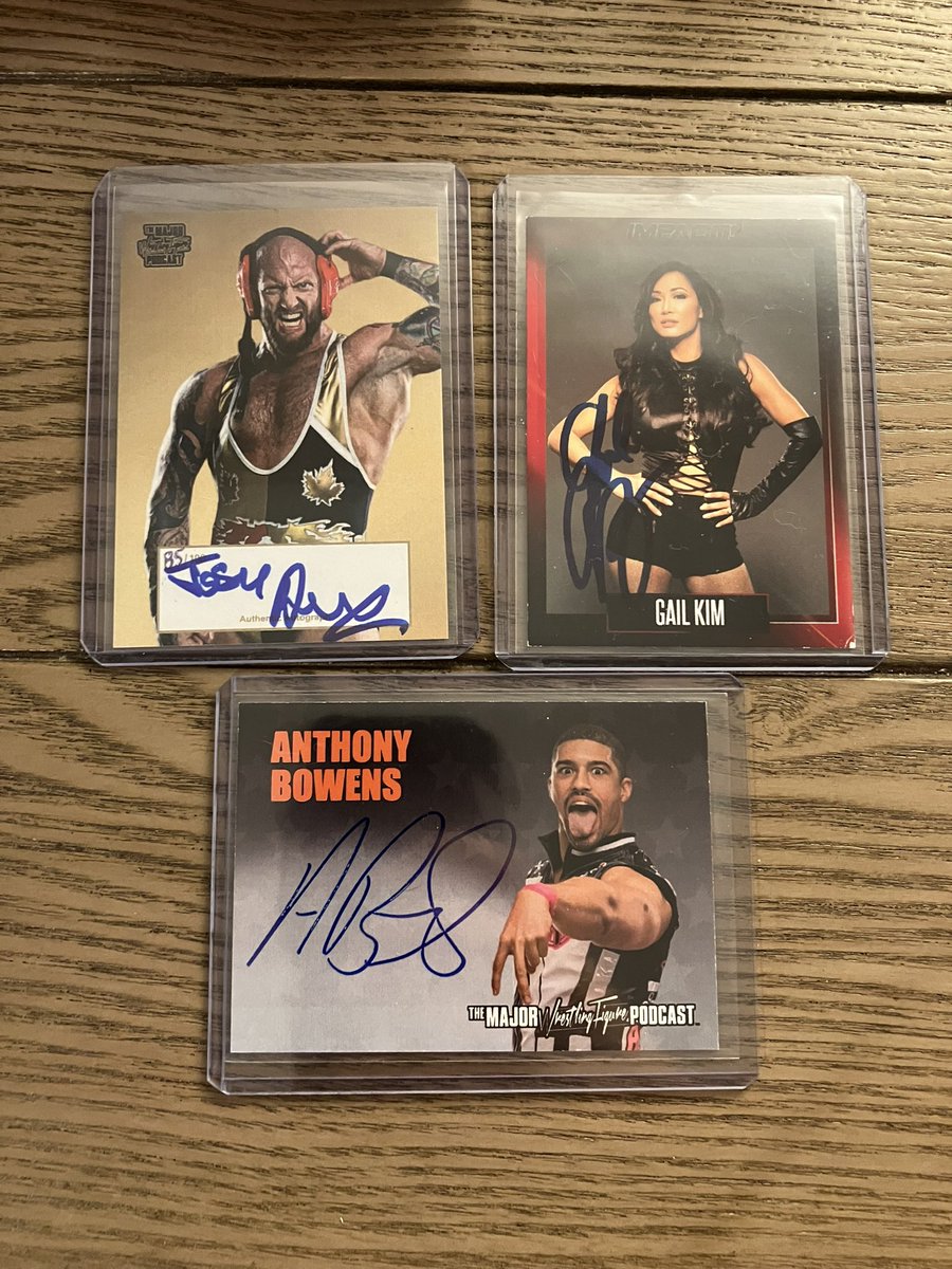 Sam Teller (@spartansam118) on Twitter photo #wrestlingcardwednesday it was a great mail call week! 1st I got 3 huge cards from <a href="/gcwmerch/">GCWMERCH</a>. Then I got a <a href="/gailkimITSME/">Gail Kim-Irvine</a> TNA card from eBay. And finishing off the week I got 2 massive <a href="/MajorWFPod/">The Major Wrestling Figure Podcast</a> cards from <a href="/Myers_Wrestling/">Brian Myers</a> whatnot stream! #wrestlingcardwednesday it was a great mail call week! 1st I got 3 huge cards from <a href="/gcwmerch/">GCWMERCH</a>. Then I got a <a href="/gailkimITSME/">Gail Kim-Irvine</a> TNA card from eBay. And finishing off the week I got 2 massive <a href="/MajorWFPod/">The Major Wrestling Figure Podcast</a> cards from <a href="/Myers_Wrestling/">Brian Myers</a> whatnot stream!