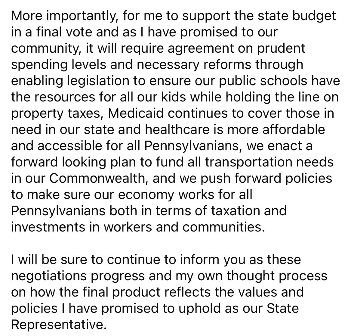 RepVenkat's tweet image. We have passed a spending plan for the state budget. The plan is reasonable when coupled with previously passed enabling legislation on education, healthcare, transportation, cannabis, taxes & the minimum wage. There is no final deal & much work to do. My statement on next steps: