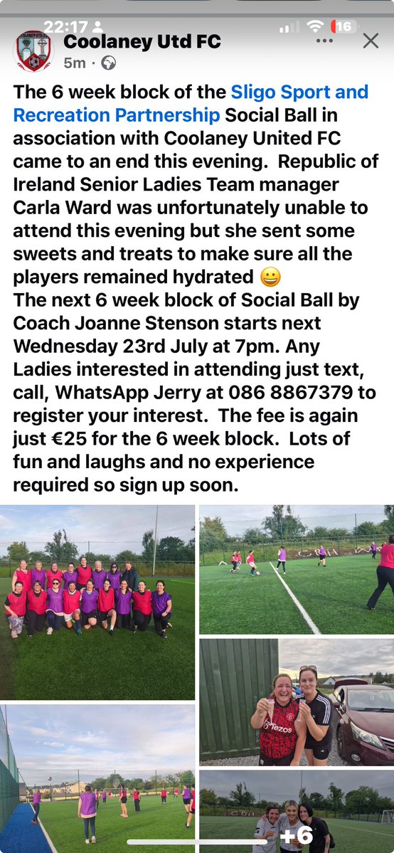 Any ladies looking for recreational football ?
