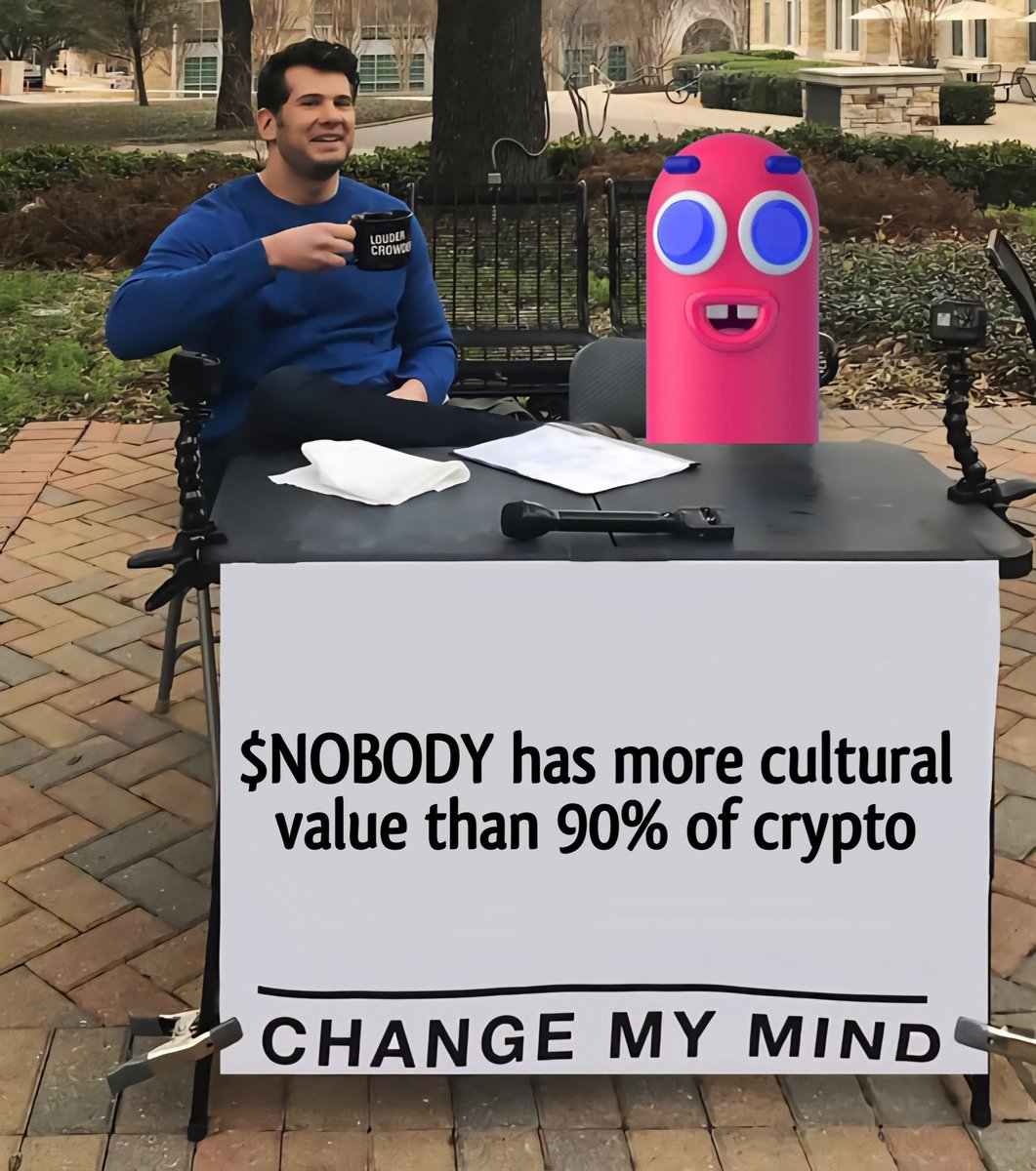 $NOBODY IS THE MOST FOLLOWED MEME BRAND ON SOCIAL MEDIA. 

Still under 100M 🌭👀