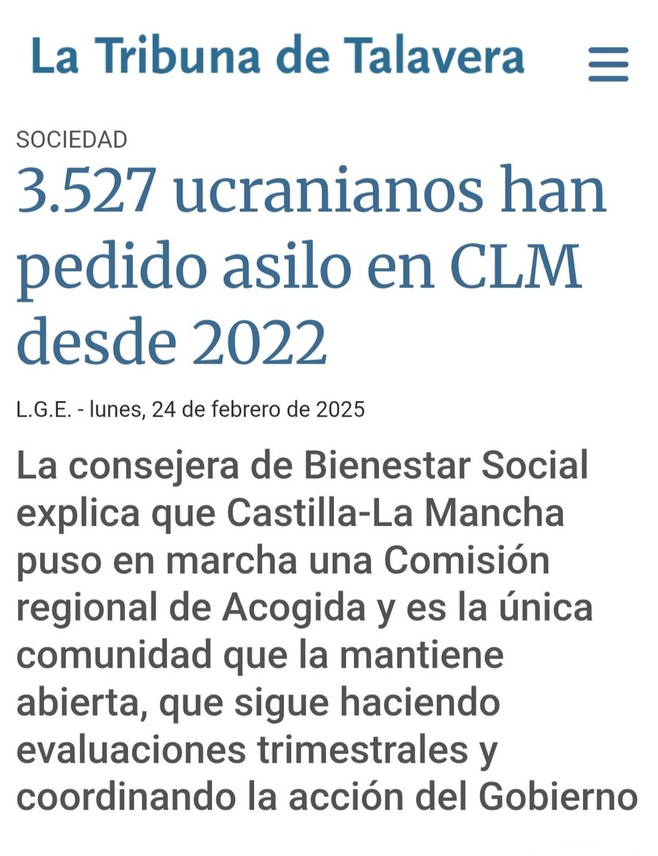 Juan Ramón Crespo🔻 (@_jrcrespo) on Twitter photo Dos noticias juntas se entienden mejor.
De los 3.527 ucranianos refugiados el 30% eran menores.
Para el <a href="/gobjccm/">Gobierno de Castilla-La Mancha</a> y la consejera, Barbara García Torijano, el color de la piel sí es importante Dos noticias juntas se entienden mejor.
De los 3.527 ucranianos refugiados el 30% eran menores.
Para el <a href="/gobjccm/">Gobierno de Castilla-La Mancha</a> y la consejera, Barbara García Torijano, el color de la piel sí es importante