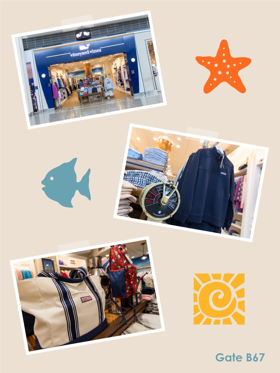 Dulles_Airport's tweet image. You may not be boarding a yacht, but you can look like you are. Load up on classy summertime options at these spots:
☀️Sunglass Hut
👛 Vera Bradley
🐳 Vineyard Vines
🎁 Brighton.
All at Concourse B. Mix, match, and sail through summer in style.