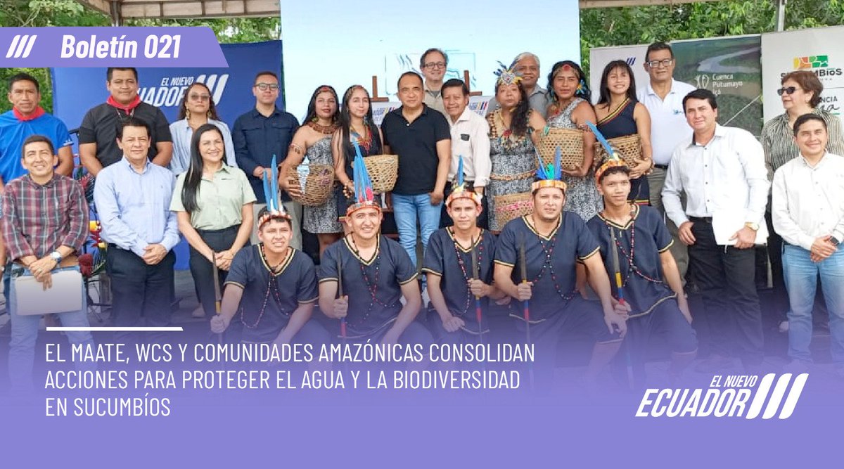 📍 BOLETÍN | El MAATE, WCS y comunidades amazónicas consolidan acciones para proteger el agua y la biodiversidad en Sucumbíos

📰 Lee la noticia, aquí: ambiente.gob.ec/el-maate-wcs-y…