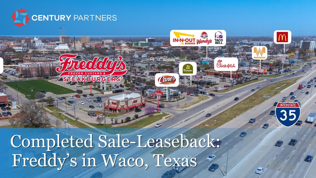 Completed Sale-Leaseback: Freddy’s | Waco, TX

Thrilled to announce the successful completion of a sale-leaseback transaction where we represented the seller, HCI Hospitality—an experienced 42-unit Freddy's Frozen Custard &amp; Steakburgers operator. This deal underscores our focus