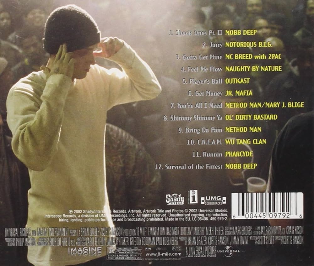 決してミーハー扱いするなかれ。90'sヒップホップ聴いてみたいけど何から聴けばいいのかわからない、という人にはこの8mile劇中使用曲をまとめた盤がオススメ。ド鉄板のクラシックしか入ってません！