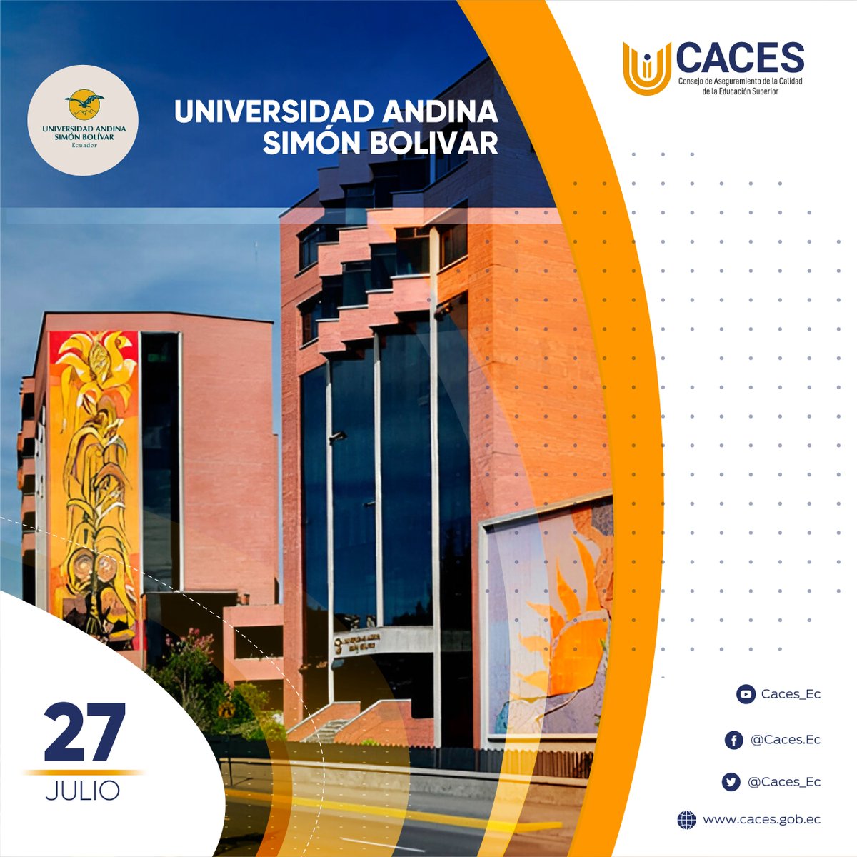 Caces_Ec's tweet image. 🔔Saludamos a la @uasbecuador en su aniversario de vida institucional educativa.
Auguramos que sigan cultivando más éxitos en su formación académica en beneficio de nuestro país.