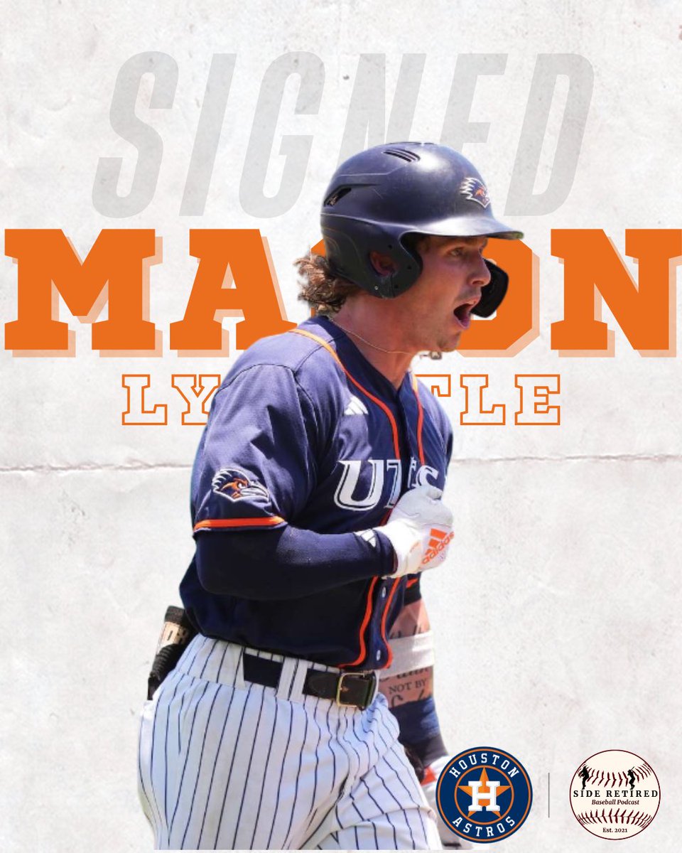 Side Retired (@sideretiredpod) on Twitter photo Big time congrats to #FriendOfThePod <a href="/lytle_mason/">Mason🗽</a> on signing with the <a href="/astros/">Houston Astros</a> !! The Former <a href="/UTSABSB/">UTSA Baseball ⚾️</a> player is staying in Texas !!! Big time congrats to #FriendOfThePod <a href="/lytle_mason/">Mason🗽</a> on signing with the <a href="/astros/">Houston Astros</a> !! The Former <a href="/UTSABSB/">UTSA Baseball ⚾️</a> player is staying in Texas !!!