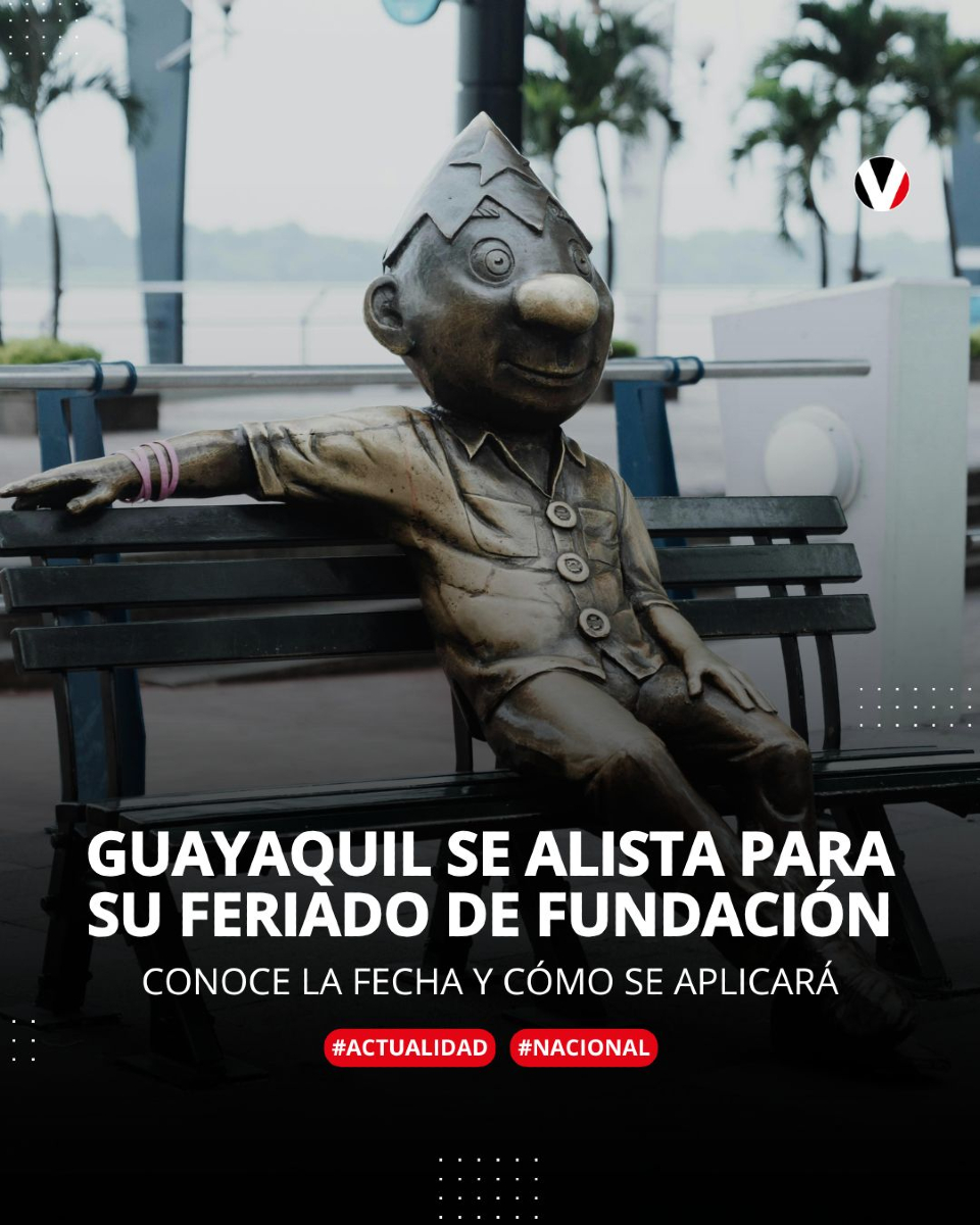 📣 ¡Atención, Guayaquil! Se acerca un feriado local por los 490 años de la ciudad. Disfruta de tres días libres con actividades culturales y fiestas julianas. Más detalles aquí. 🔗 v.vistazo.com/4kOw9qJ