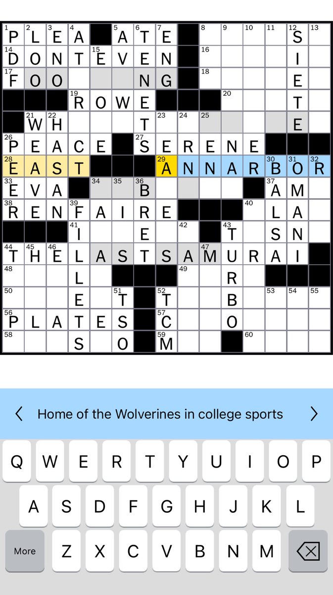 David N. Alter MPH MD DABCC🧬 (@clinchemmd) on Twitter photo <a href="/michiganalumni/">Alumni Association of the University of Michigan</a> not too often we see this in the <a href="/NYTGames/">New York Times Games</a> crossword usually its a clue for that school down south or Yale. <a href="/michiganalumni/">Alumni Association of the University of Michigan</a> not too often we see this in the <a href="/NYTGames/">New York Times Games</a> crossword usually its a clue for that school down south or Yale.