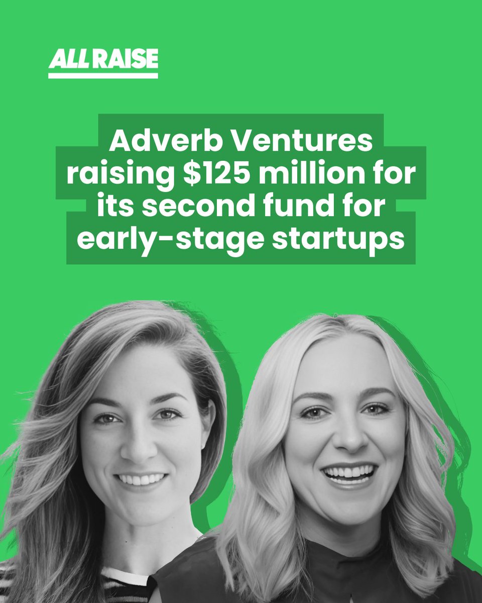 AllRaise's tweet image. .@jess & @aunder are targeting a $125M Fund II; a major leap from $75M Fund I and a clear bet on early-stage #founders at @Adverbvc.
Investors, now’s the time to get involved.
More via @PitchBook: pitchbook.com/news/articles/…
#WomenInVC #EarlyStageInvesting #VC